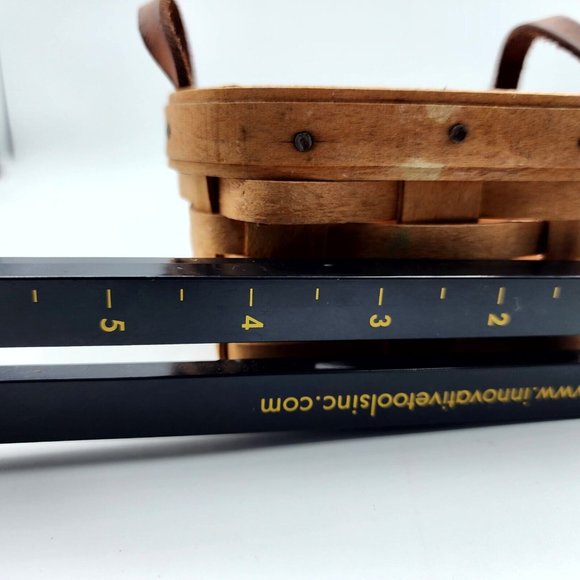 Vintage Longaberger Handwoven Picnic Basket Small Mini Organizer Brown 4.50 in - Picture 7 of 11